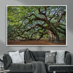 Historic Tree Wall Art | Framed Mossy Branch Canvas Artwork