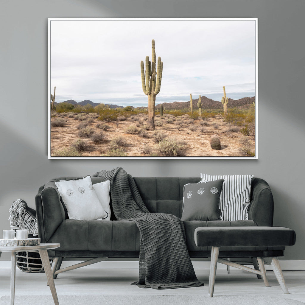 Saguaro Cactus Wall Art | Framed Desert Canvas Artwork