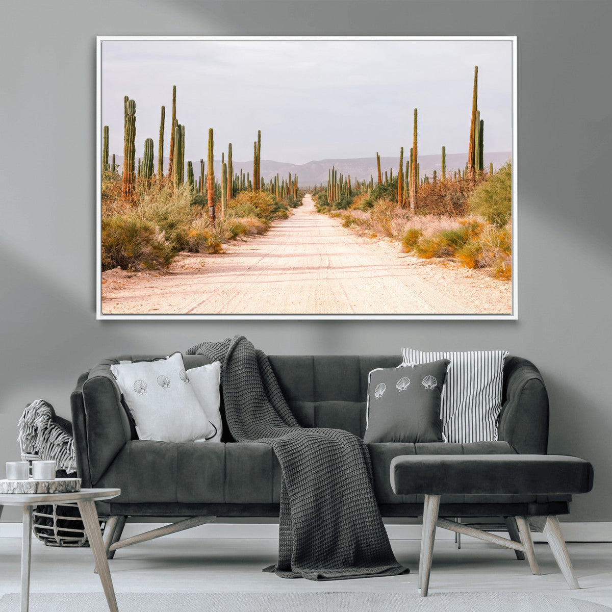 Desert Cactus Wall Art | Framed Southwestern Canvas Artwork