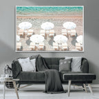 Calm Beach Wall Art | Framed Turquoise Water Canvas Artwork