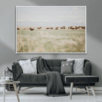 Bison Herd Wall Art Canvas Print, Framed Western Ranch Nature Scene