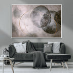 Abstract Grey Gold Wall Art | Modern Geometric Canvas