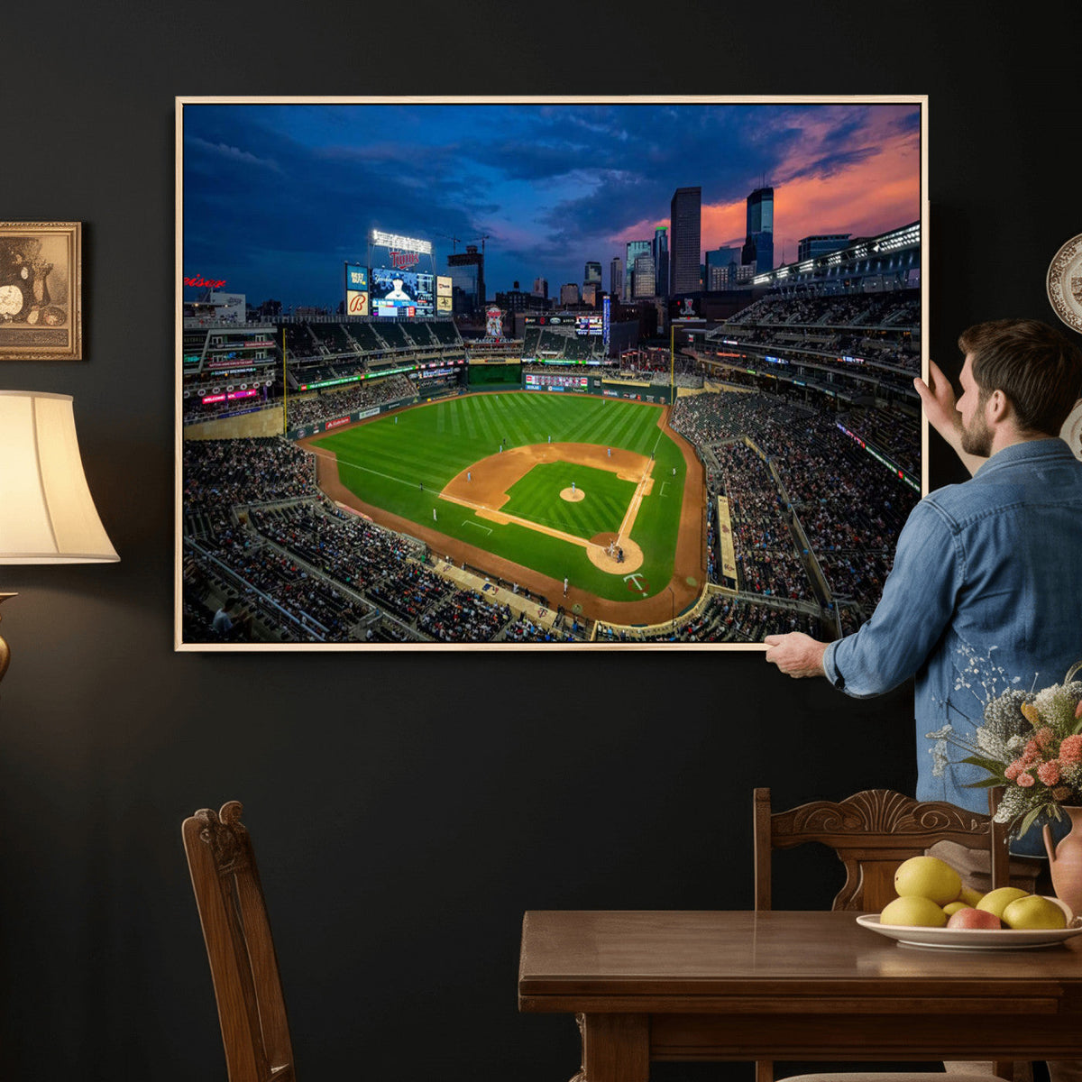 Target Field Wall Art Canvas Print, Baseball Stadium Scene