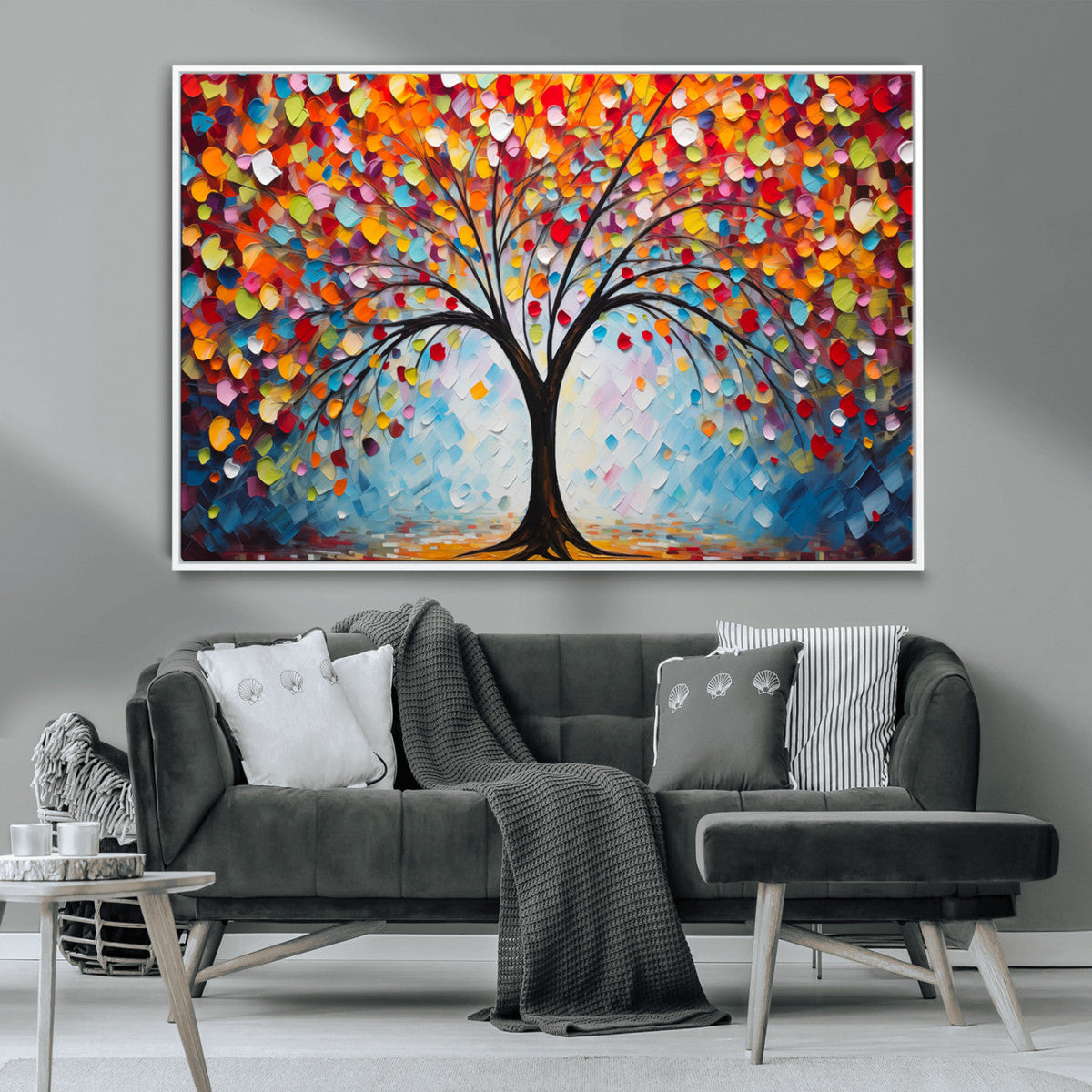 Vibrant Tree of Life Canvas Wall Art | Colorful Abstract Nature
