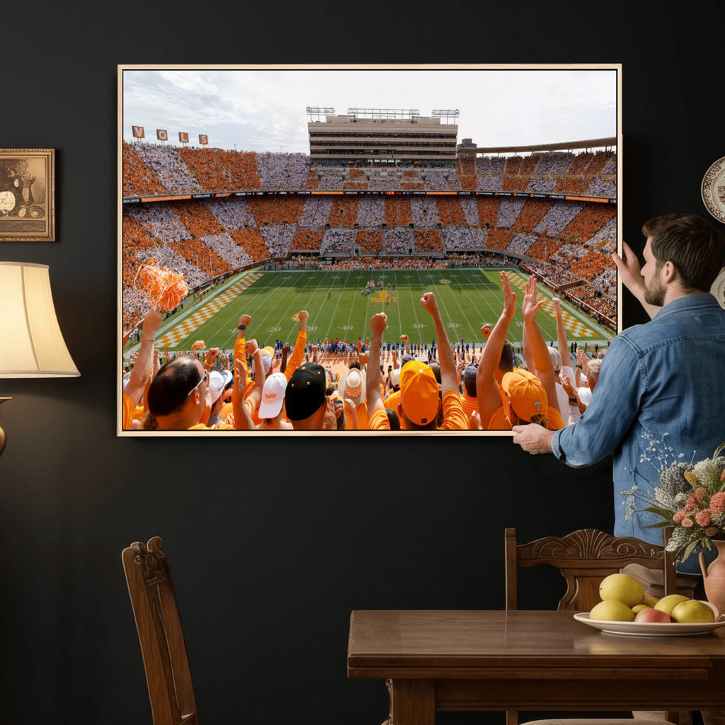 Tennessee Neyland Stadium Wall Art, Sports Arena Canvas, Home Bar Wall Decor