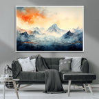 Warm Clouds Abstract Mountain Wall Art Canvas Print