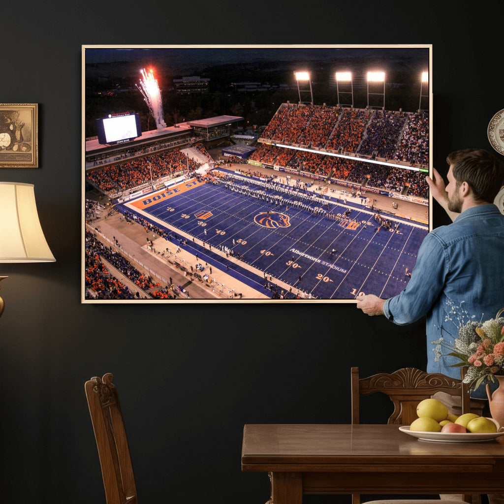 Boise State Broncos Albertsons Stadium Wall Art Canvas Print