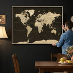 World Map Canvas Print | Framed World Map Wall Art for Couples