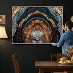 Abstract Wood Grain Canvas Print, Tree Ring Pattern Wall Art, Extra Large Living Room Wall Decor