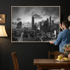 Atlanta Skyline Wall Art Canvas Print, Atlanta Downtown Night Cityscape