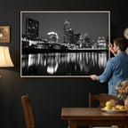 Austin Skyline Wall Art Canvas Print, Austin Downtown Night Cityscape