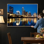 Austin Skyline Wall Art Canvas Print, Austin Downtown Night Cityscape