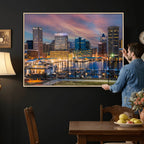 Baltimore Skyline Wall Art Canvas Print, Baltimore Downtown Night Cityscape