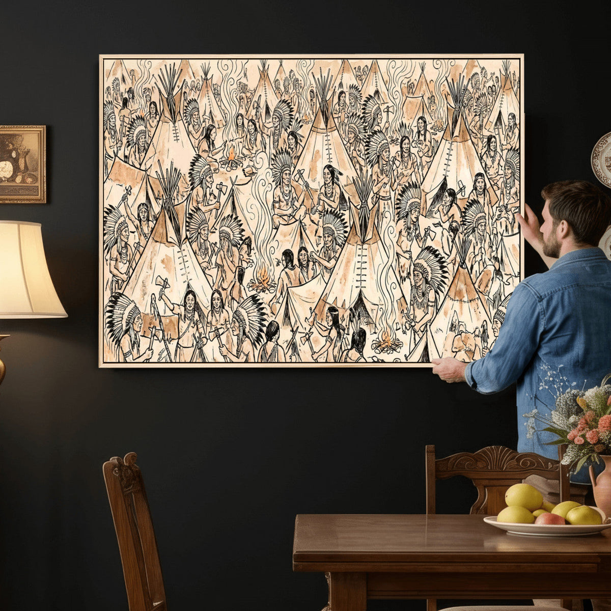 Native American Indian Wall Art Canvas Print