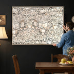 Abstract Bison Wall Art Canvas Print, Abstract Animal Art for Cabin Decor