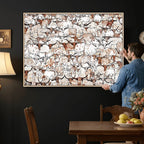 Abstract Longhorn Herd Wall Art Canvas Print
