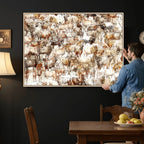 Farmhouse Bighorn Sheep Wall Art Canvas Print