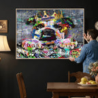 Graffiti Dog Wall Art Decor for Teen Bedroom | Abstract Graffiti Animal Canvas