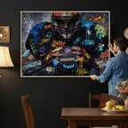 Graffiti American Football Player Street Art Wall Art Canvas Print