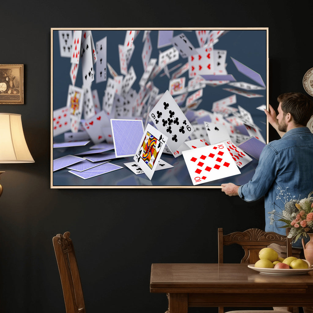 Playing Cards Canvas Wall Art | Casino Game Room Decor