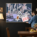 Playing Cards Canvas Wall Art | Casino Game Room Decor