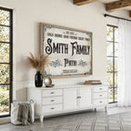 Custom Family Patio Sign Canvas, Personalized Rustic Backyard Decor