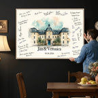 Wedding Venue Guest Book Canvas, Personalized Venue Drawing Sign