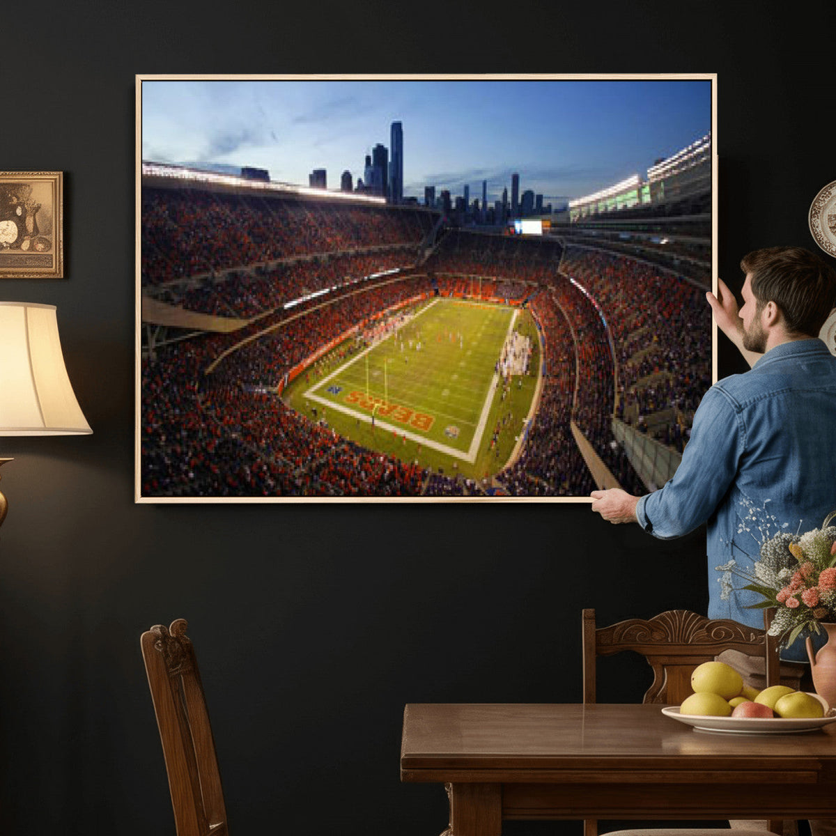 Chicago Bears Soldier Field Canvas Wall Art, NFL Stadium Panorama