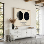 Moon and Stars Canvas Print, Personalized Moon Phase and Star Map Art