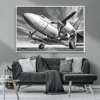 Vintage Airplane on Runway Canvas Print