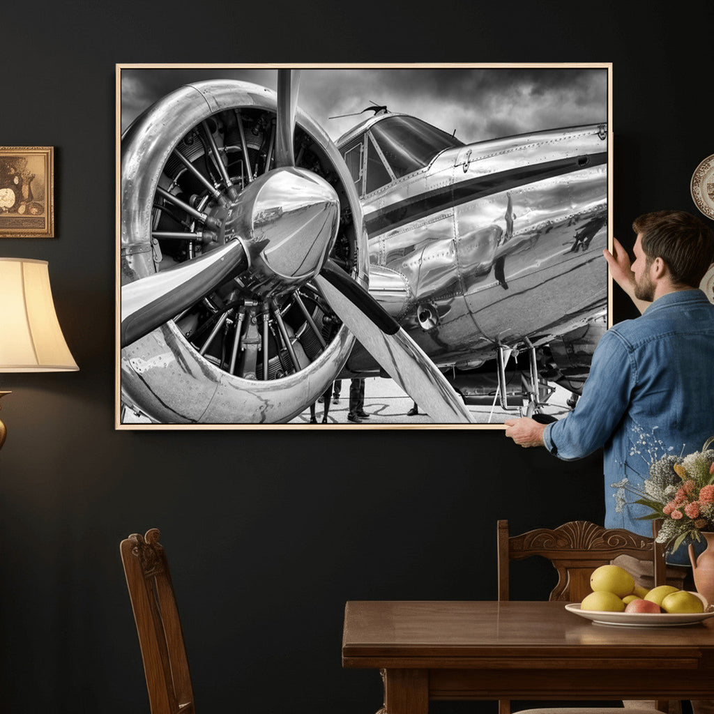 Vintage Antique Airplane Wall Art Canvas Print