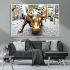 Charging Bull Wall Art Canvas Print