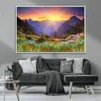 Mountain and Spring Wall Art Canvas Print