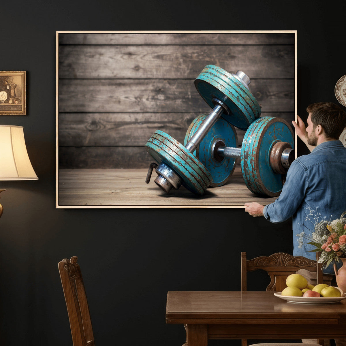 Dumbbell and Sport Wall Art Canvas Print