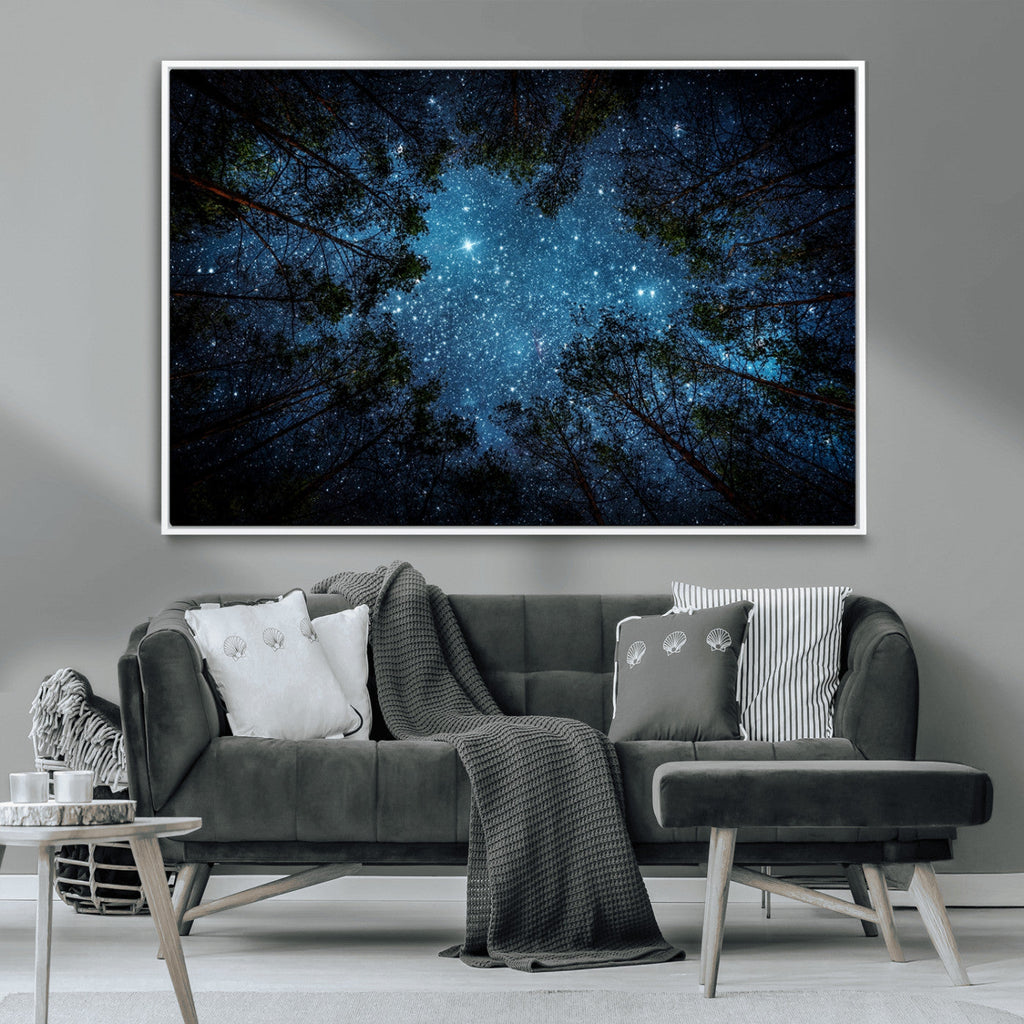 Forest and Stars Wall Art Canvas Print