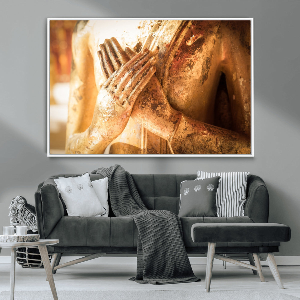 Buddha Statue Hands Wall Art Canvas Print