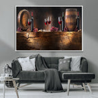 Wine and Barrels Wall Art Canvas Print