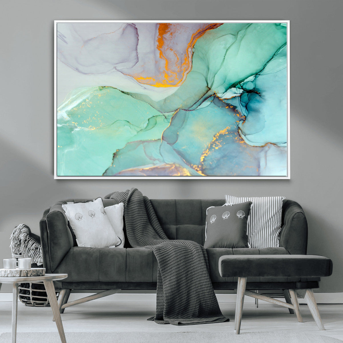 Colorful Marble Fluid Effect Canvas Wall Art Print