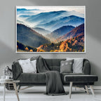 Mountains Forest Autumn Wall Art Canvas Print
