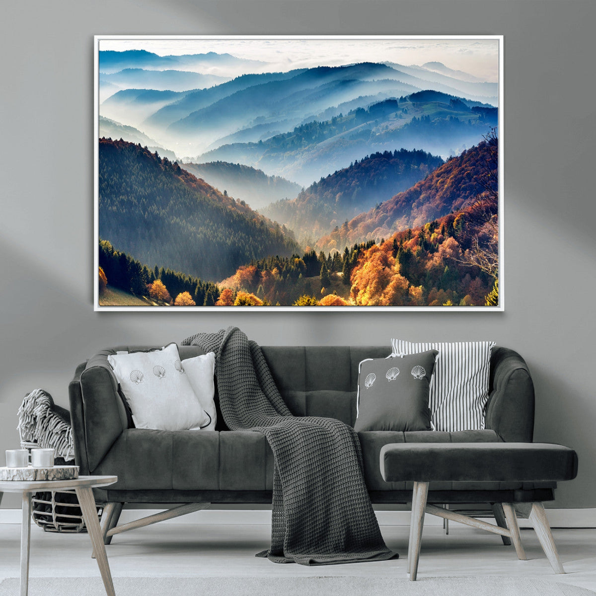 Mountains Forest Autumn Wall Art Canvas Print