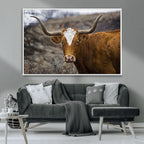Framed Big Cow Animal Wall Art Canvas Print