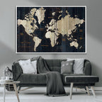 Antique Old World Map Wall Art Canvas Print