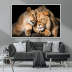 Lion and Lioness Wall Art Canvas Print | African Wildlife Animal Art