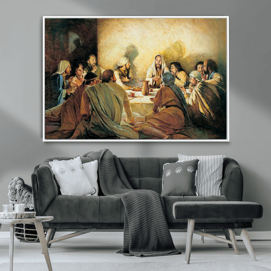 Last Supper Wall Art Canvas Print, Framed Jesus Painting Art