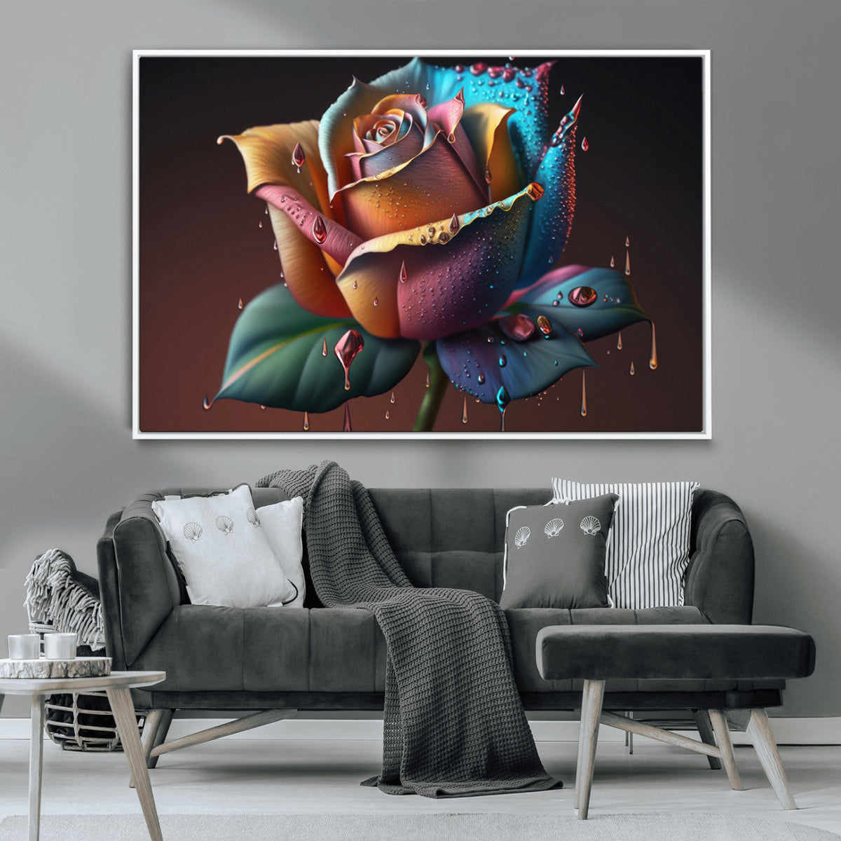 Abstract Rose Wall Art Canvas Print