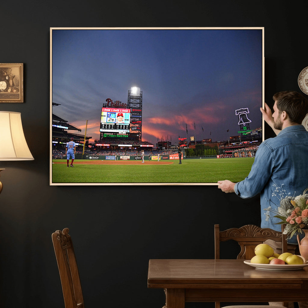 Philadelphia Phillies Baseball Print, Philadelphia Citizens Bank Park Stadium Wall Art