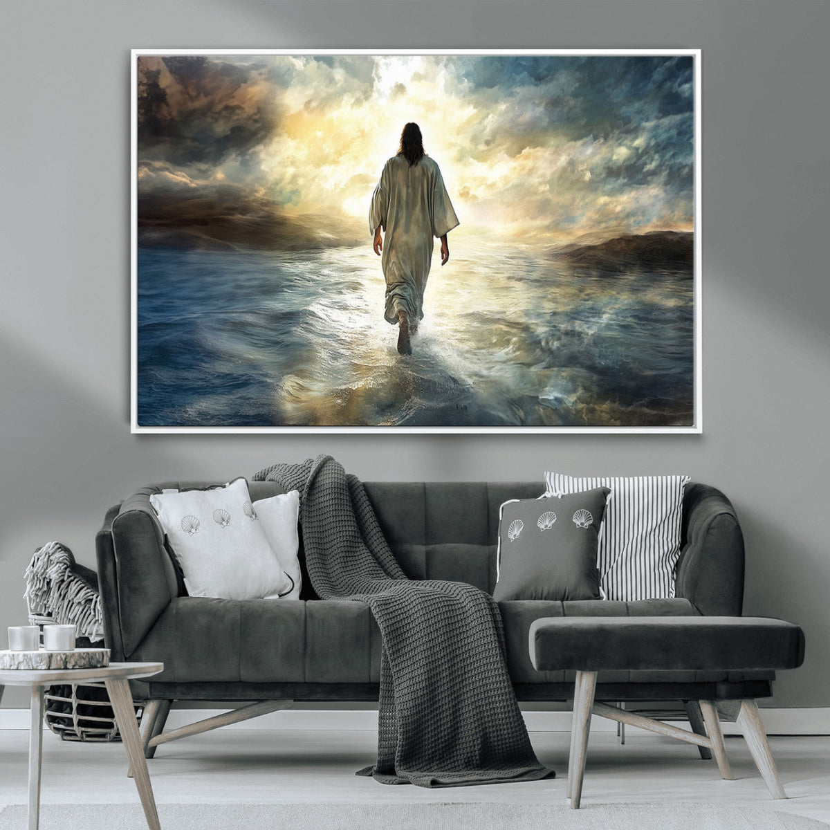 Jesus Walking on Water Wall Art | Canvas Print | Ready to Hang