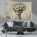 Abstract Floral Women Pastel Wall Art Canvas Print