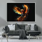 Fiery Phoenix Canvas Print | Ready to Hang Wall Art | Bold Fantasy Decor