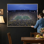 University of Michigan Wolverines Football Team Print, Ann Arbor, Home Bar Wall Decor